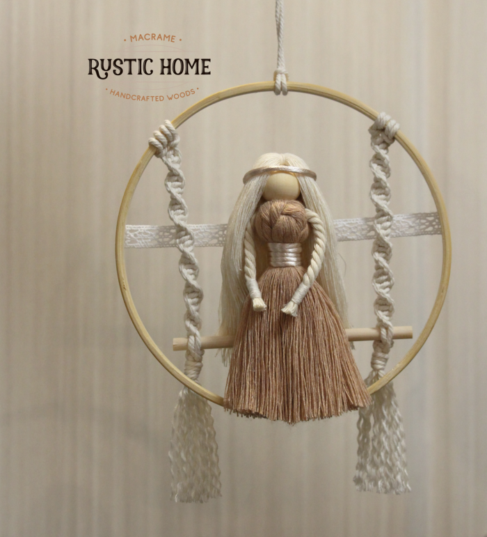 Macrame fiber doll