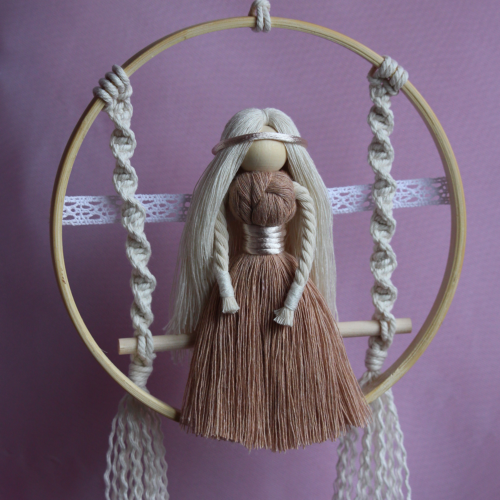 Macrame fiber doll