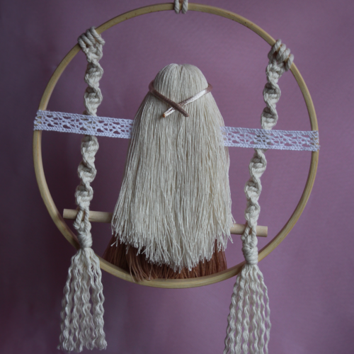 Macrame fiber doll