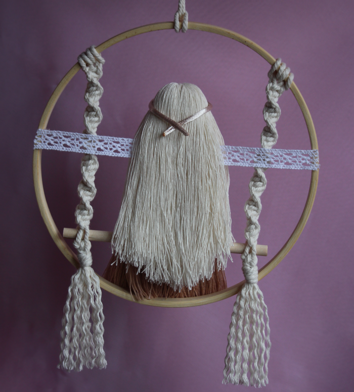 Macrame fiber doll