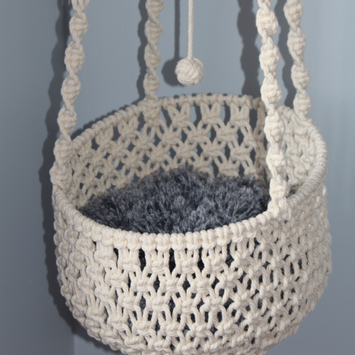 macrame cat hammock