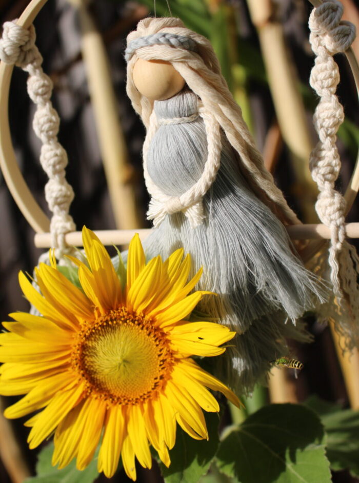 macrame pregnant doll