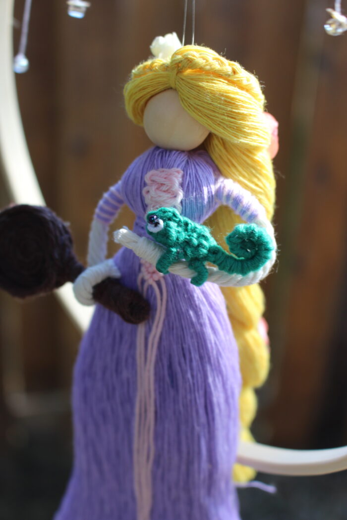 Macrame Rapunzel doll