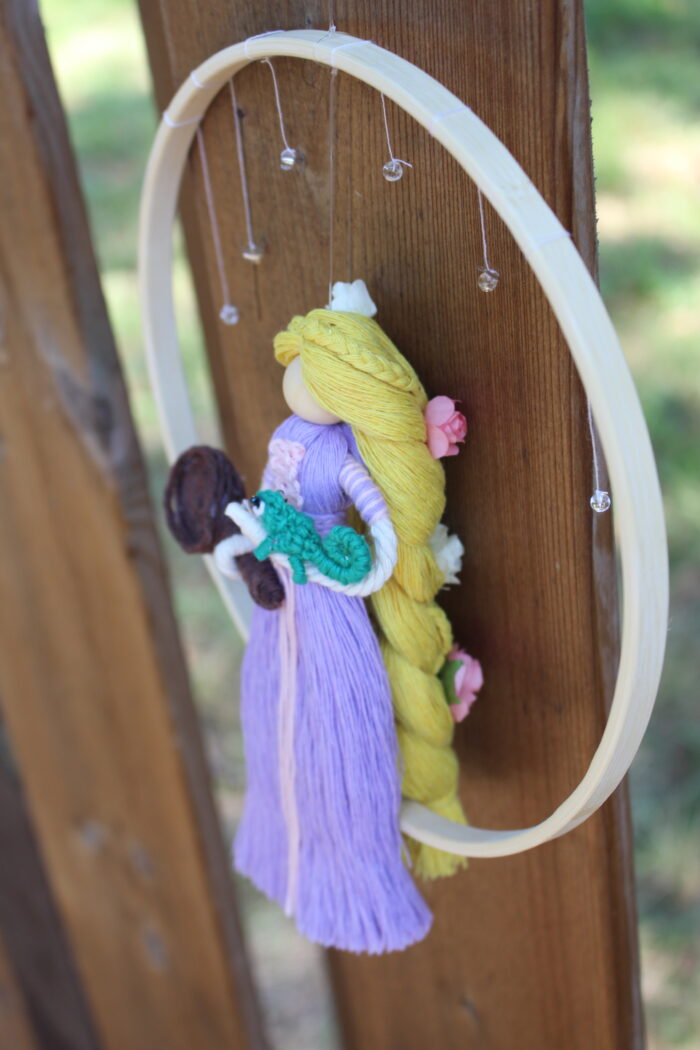 Macrame Rapunzel doll