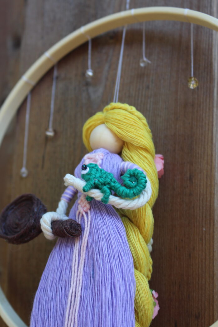 Macrame Rapunzel doll